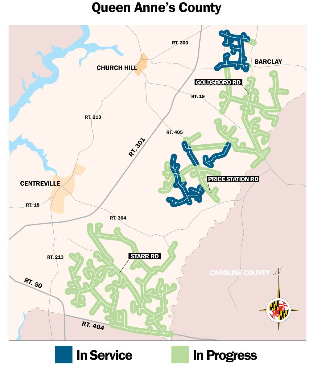 Queen Anne's Broadband Map