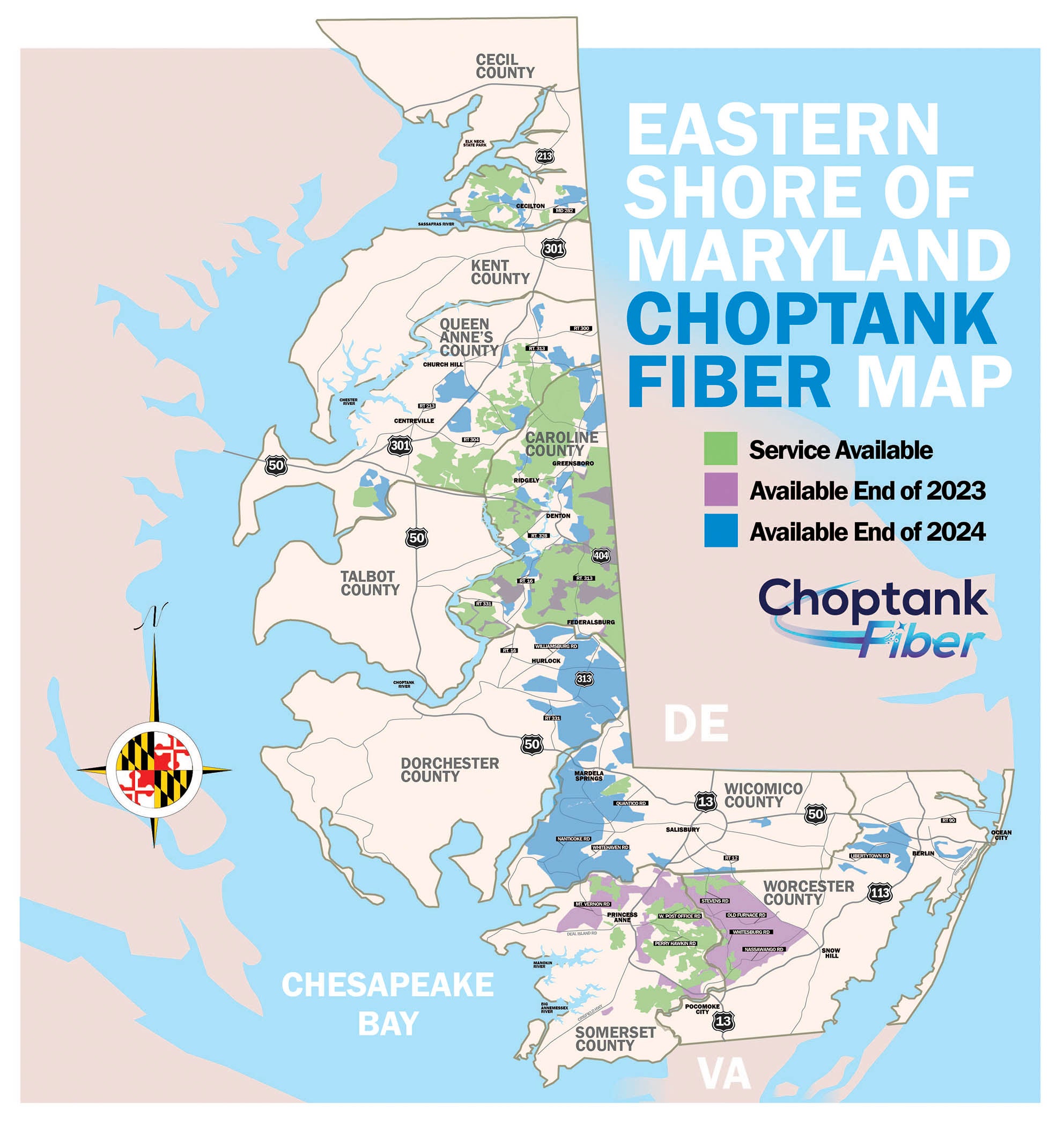 Choptank Fiber Map