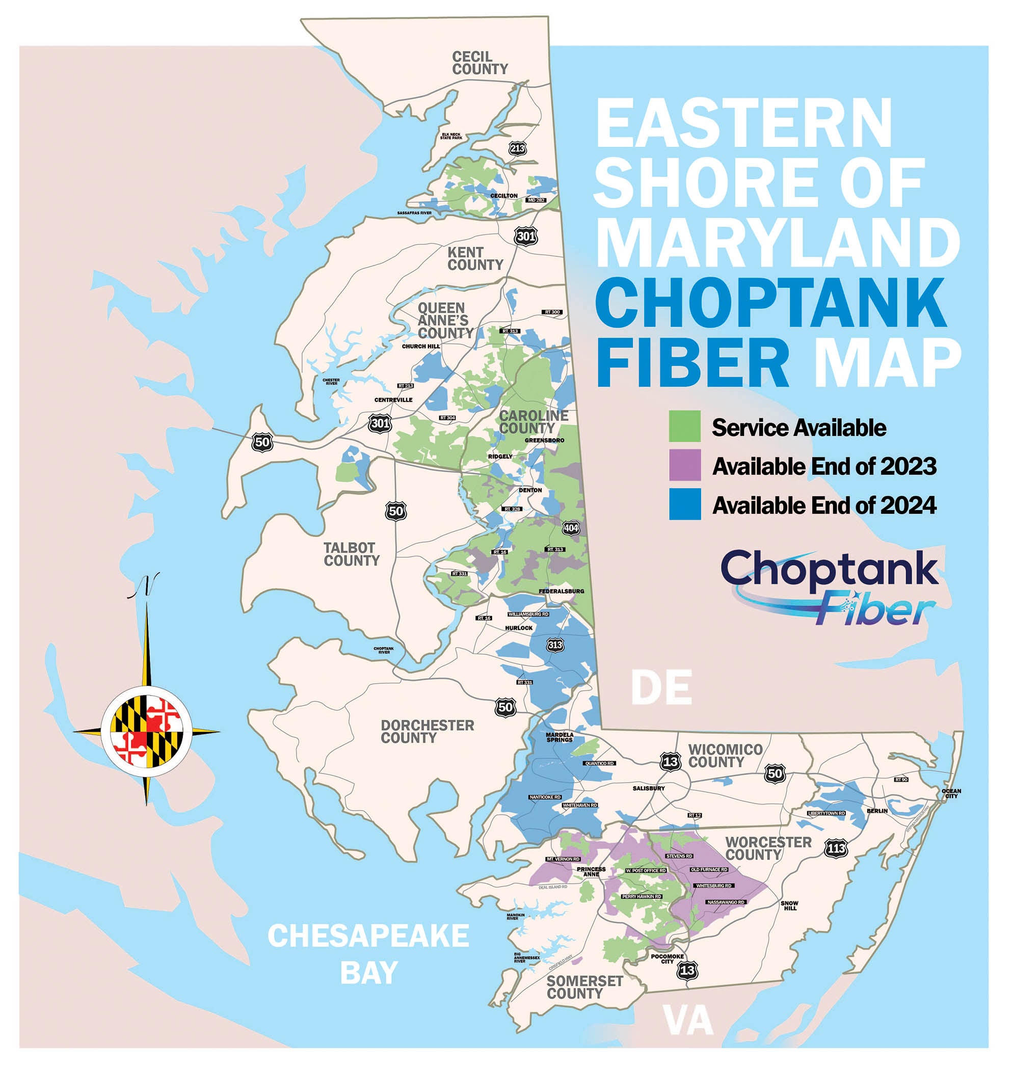 Service Locations Choptank Fiber